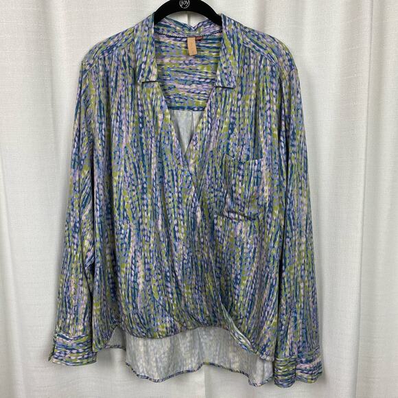 Anthropologie Pilcro Tisha Surplice Faux Wrap Top Sz.XL - Picture 6 of 13